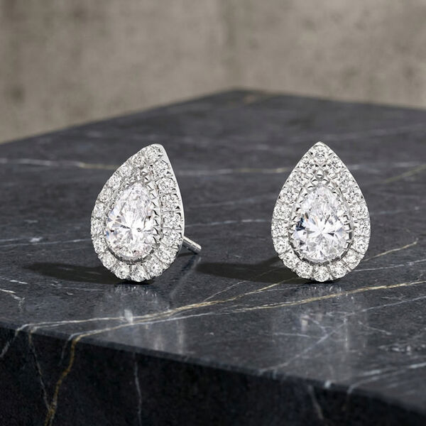 AAA Zirkonia Halo Ohrstecker image number 1