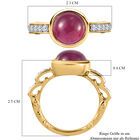 Afrikanischer Rubin (Fissure gefüllt) und Zirkon Ring 925 Silber vergoldet image number 6