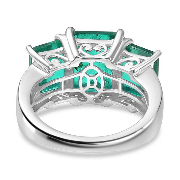 D'Joy Smaragd Triplett Quarz und Zirkon Ring - 7,16 ct. image number 5