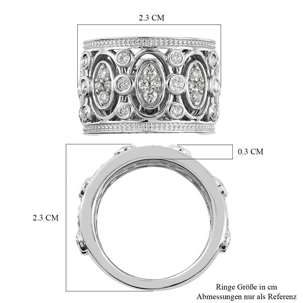 88 Facetten Moissanit-Ring, 925 Silber platiniert  ca. 0,90 ct image number 7