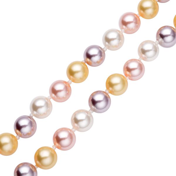 Mehrfarbige Muschelperle Silberfarbenes Perlenkollier 295,00 Ct image number 4