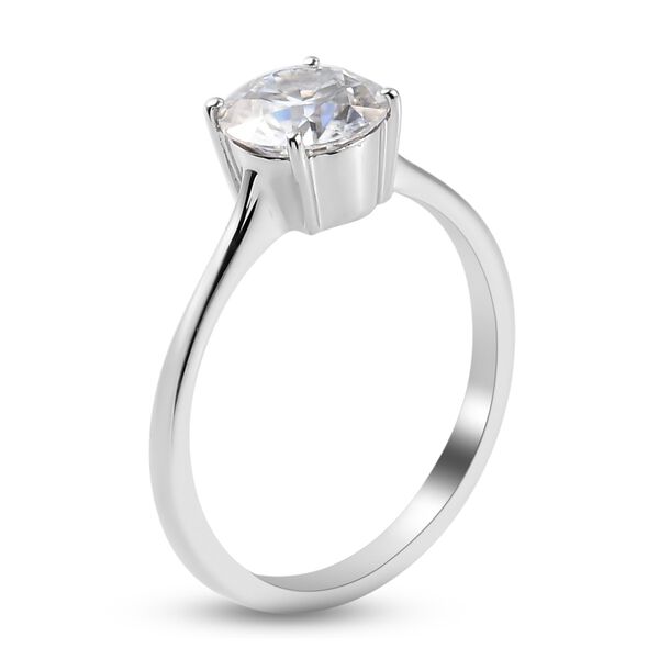 Moissanit Solit&auml;r Ring 375 Wei&szlig;gold image number 4