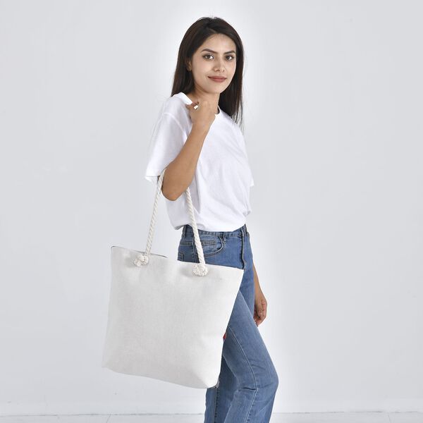 Jacquard gewebte Jute-Tasche mit Eule Design, 42x34 cm, Eule image number 3