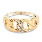 Weißer Diamant P Ring 925 Silber vergoldet  ca. 0,05 ct image number 0