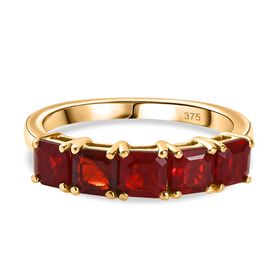 6A Mexikanischer Kirschfeuer-Opal Ring 375 Gold (Größe 19.00) ca. 1,08 ct