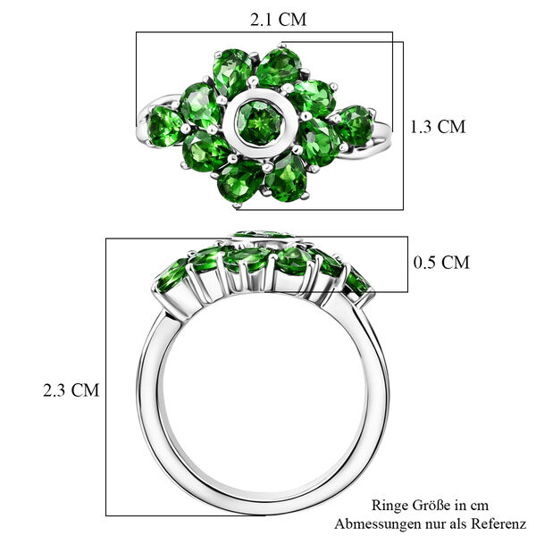 Nat&uuml;rlicher Chromdiopsid Ring 925 Silber platiniert  ca. 2,16 ct image number 7