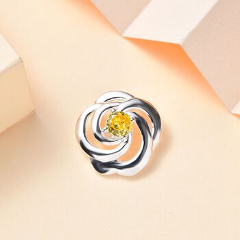 Gelber Zirkonia Anh&auml;nger - 0,86 ct.