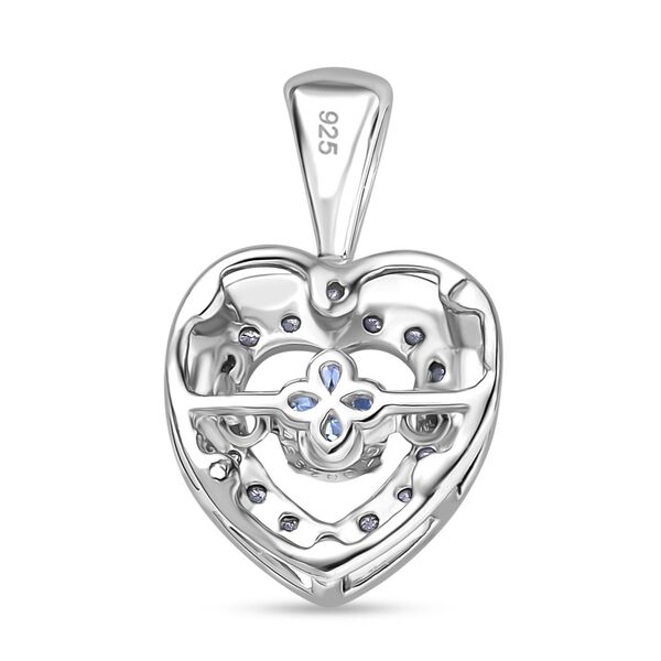 Tansanit und Moissanit Herz Anhänger - 0,41 ct. image number 5