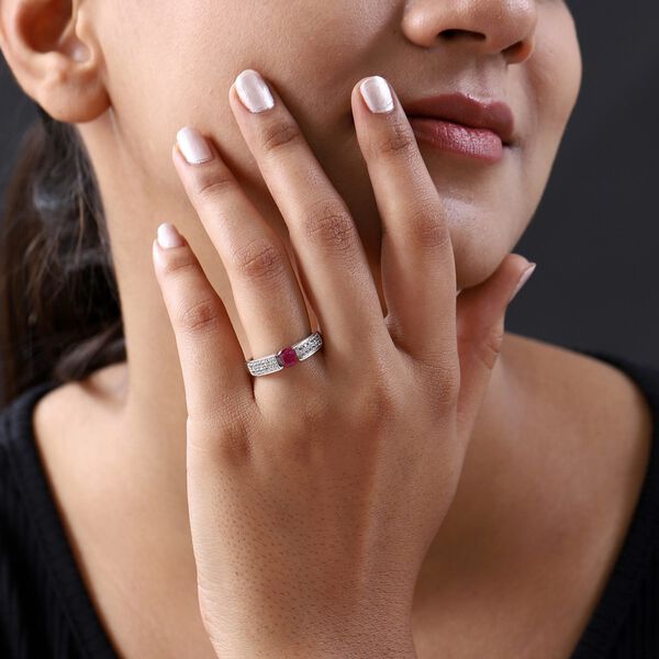 Afrikanischer Rubin und Zirkon-Ring - 1,26 ct. image number 3