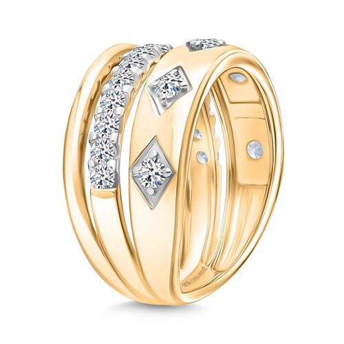 Lab Grown Diamant SI Ring 925 Silber 750 Gelbgold Vermeil (Größe 20.00) ca. 1,13 ct image number 4