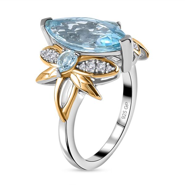 GP Trionfo Kollektion - Himmelblauer Topas, Zirkon und blauer Saphir-Ring - 5,61 ct. image number 5