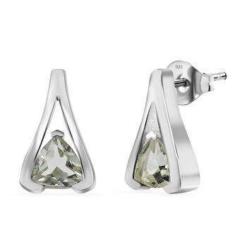 AA Prasiolith Ohrringe, 925 Silber ca. 1.43 ct