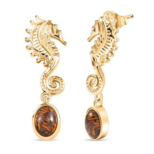 Skript Stein Ohrringe Messing ca. 1,64 ct. image number 0