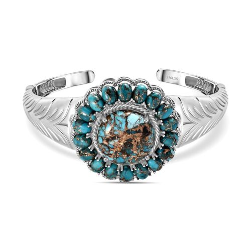 Blauer Türkis-Armreif, 19 cm - 38,99 ct. image number 0
