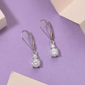 RADIANTA GRA zertifiziert Moissanit (D-VVS) Ohrringe 925 Silber rhodiniert ca. 1.12 ct