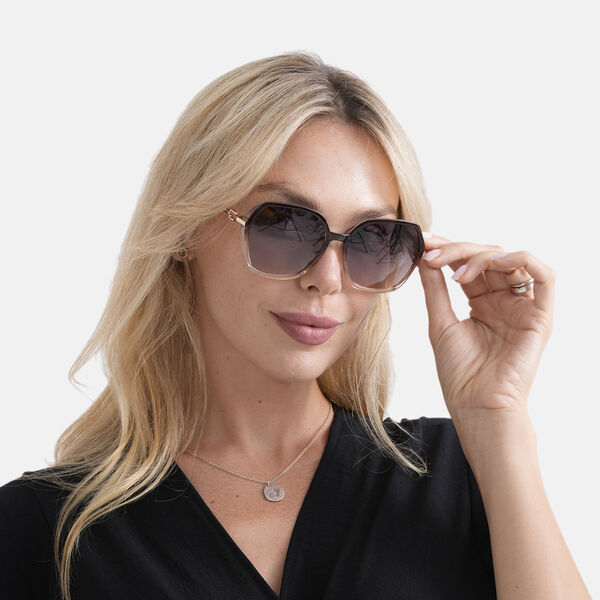 LA MAREY Sonnenbrille UV400 mit polarisierten Gl&auml;sern leichter Rahmen 14,5 x 15 cm Graubraun image number 2