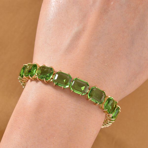 Gr&uuml;ner Kristall Armband ca. 19 cm Nickelfreies Messing Standard image number 3