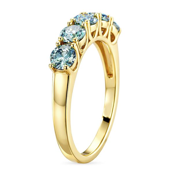 D'Joy blauer Moissanit Ring, 925 Silber vergoldet - 1,50 ct. image number 5