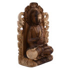 Handgefertigte Buddha Skulptur aus Suar Holz image number 1