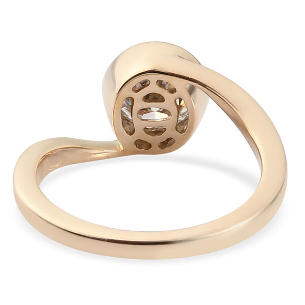 100 Facetten Moissanit Solitär Ring 585 Gelb Gold image number 6