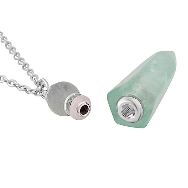 Grüner Fluorit Pendel Anhänger mit Kette, ca. 36.50 ct image number 4