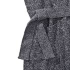 Weste mit hohem Kragen, Gürtel und Taschen, Länge 80 cm, Melange schwarz image number 3