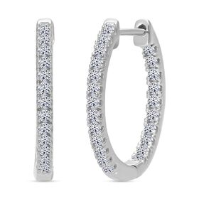 LUXURIANT DIAMOND- SI-GH Labor Diamant Creolen, 925 Silber platiniert - 0,50 ct.