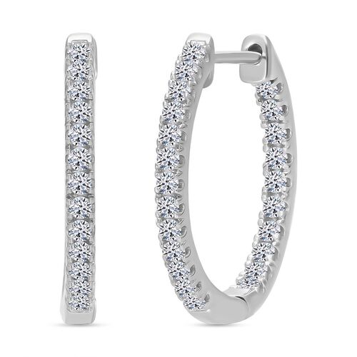 LUXURIANT DIAMOND- SI-GH Labor Diamant Creolen, 925 Silber platiniert - 0,50 ct. image number 0