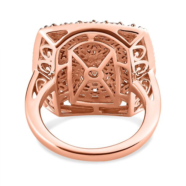 Nat&uuml;rlicher Champagner Diamant Ring, 925 Silber Ros&eacute;gold Vermeil (Gr&ouml;&szlig;e 17.00) ca. 1.00 ct image number 6