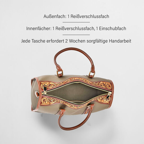 Grand Pelle  - Echtleder Umh&auml;ngetasche, 34,5x15x21 cm, gr&uuml;n image number 4