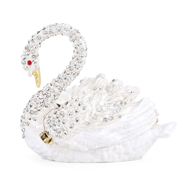 LIVMORE Schwan-Design Schmuckdose, 7x4,5x6cm, Wei&szlig; image number 3