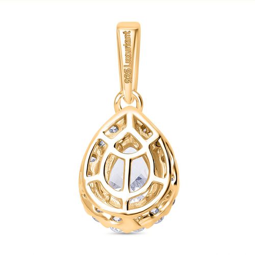 LUXURIANT DIAMOND- SGL zertifizierter VS-EF Labor Diamant Anhänger, 925 Silber Gelbgold Vermeil - 1 ct. image number 3