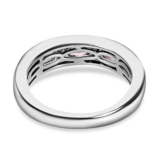 Rosa Turmalin und Zirkon Band Ring 925 Silber Platin-&Uuml;berzug image number 6