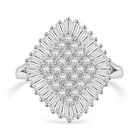 LUSTRO STELLA - Weißer Zirkonia Ring 925 Silber rhodiniert (Größe 18.00)