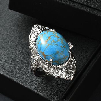 EverTrue blauer T&uuml;rkis und himmelblauer Topas Ring - 15,90 ct.