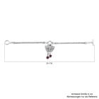 Royal Bali Kollektion - Fissure gefüllt Rubin Armband 19 cm mit Schmetterling Charme 925 Silber ca. 2,40 ct image number 4