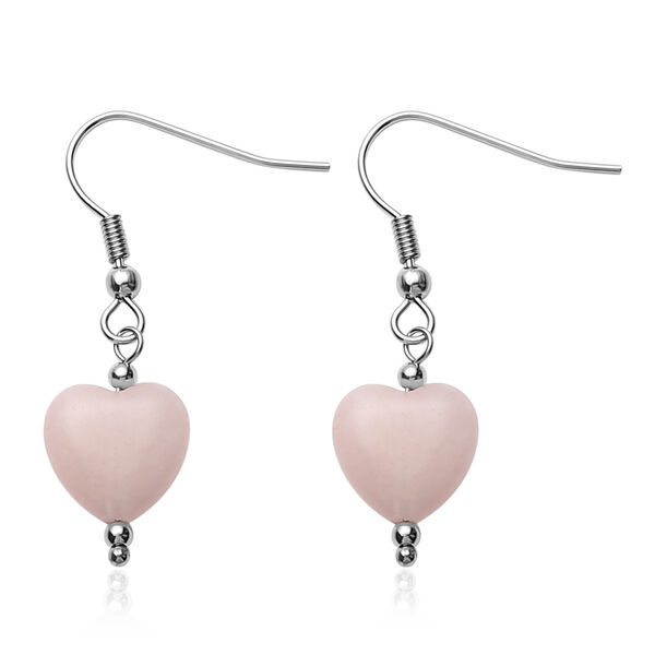 2er - Set Rosenquarz-Ohrringe und Armband, ca. 19 cm, 316L Edelstahl ca. 52.50 ct image number 4