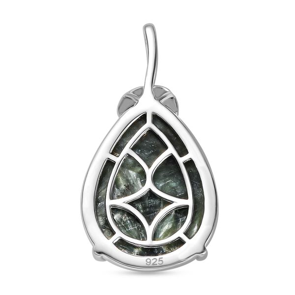 Viktorianische Blüte - Sibirischer Seraphinite Anhänger, 925 Silber rhodiniert ca. 11.21 ct image number 5