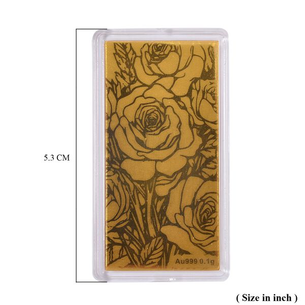 Rosenblumen Barren in 999 Gold image number 3