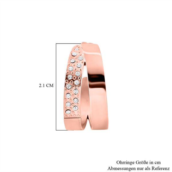 Wei&szlig;er Zirkonia Ohrringe Reiner Edelstahl, Rosefarben image number 6