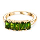 D’joy Natürlicher Chromdiopsid Ring 925 Silber vergoldet (Größe 21.00) ca. 1,54 ct