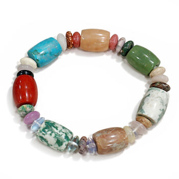 Mehrfarbig Jaspis Armband Flexibel (ca. 18-19 cm) ca. 170,00 ct.