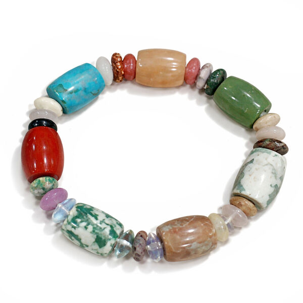 Mehrfarbig Jaspis Armband Flexibel (ca. 18-19 cm) ca. 170,00 ct.