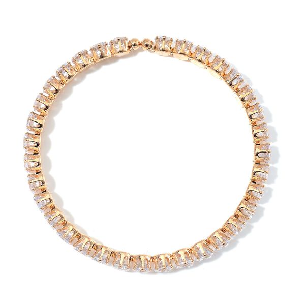 Wei&szlig;er Zirkonia Schmuckset Nickelfreies Messing Gelb vergoldet image number 9