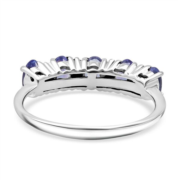 Tansanit, Moissanit Ring 925 Silber rhodiniert (Gr&ouml;&szlig;e 18.00) ca. 1.20 ct image number 5