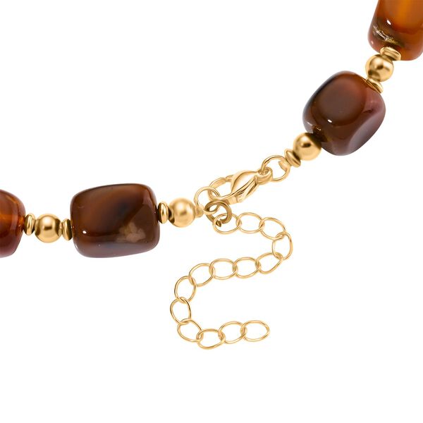 Karneol Halskette, flexibel, vergoldet ca. 300.00 ct image number 4