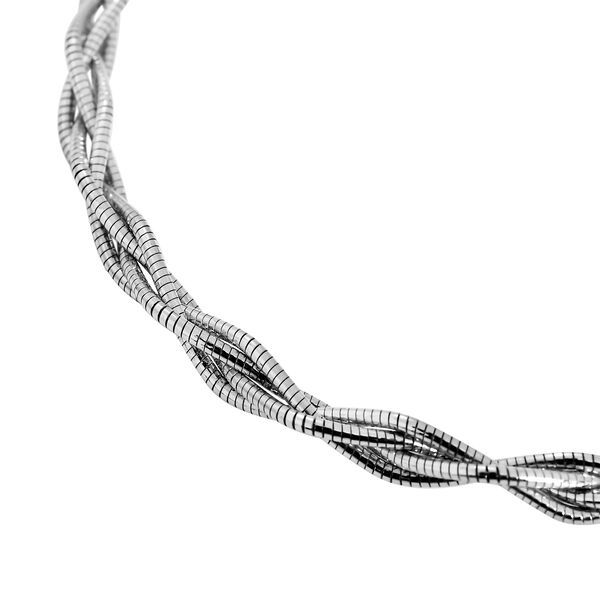 Italienisches Feder-Omega-Armband, ca. 19 cm, 925 Silber rhodiniert ca. 5,79g image number 2