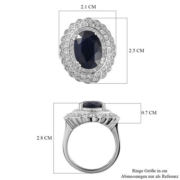 Diffundierter, blauer Saphir und Zirkon-Ring - 7,32 ct. image number 7