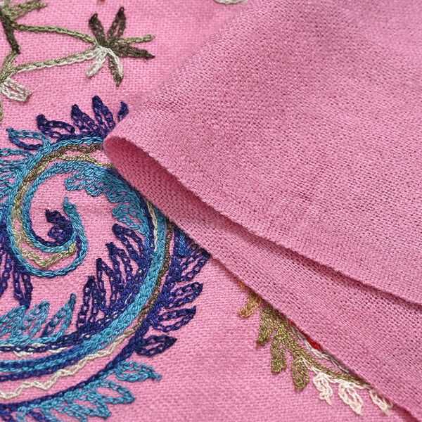 Bestickter Schal mit Fransen, Rosa image number 4