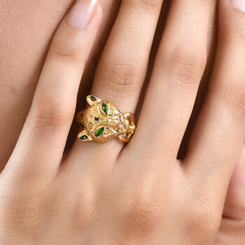 EVER TRUE Nat&uuml;rlicher Chromdiopsid Ring Nickelfreies Messing (Gr&ouml;&szlig;e 16.00) ca. 0,19 ct